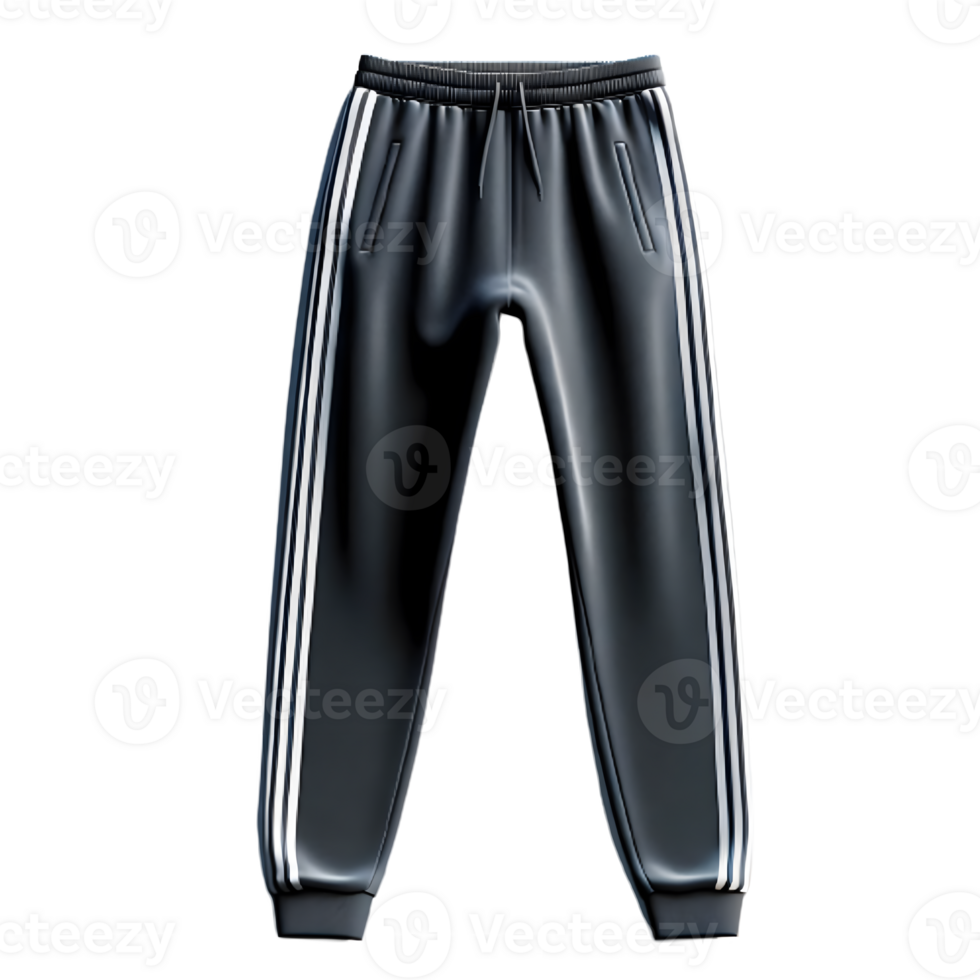 AI generated Isolated pair of track pants clothing item on a transparent background, PNG File Format