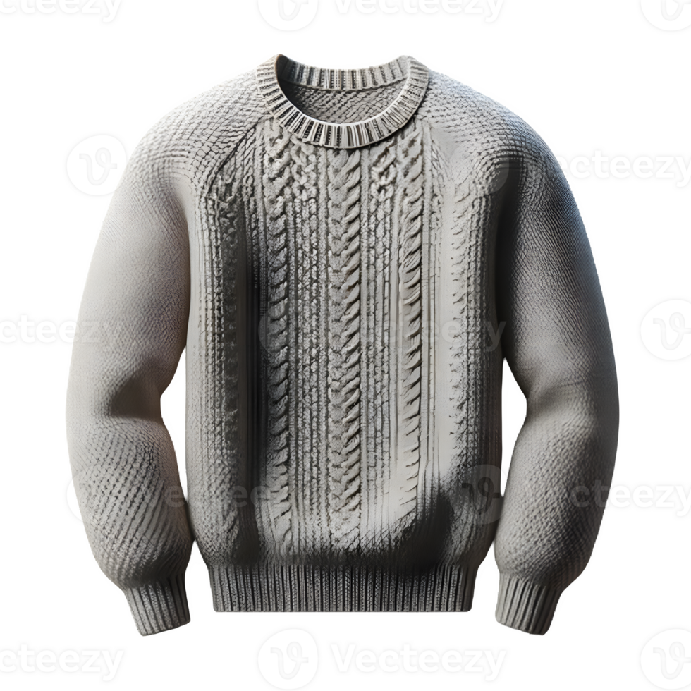 AI generated Isolated sweater attire of clothing on a transparent background, PNG File Format