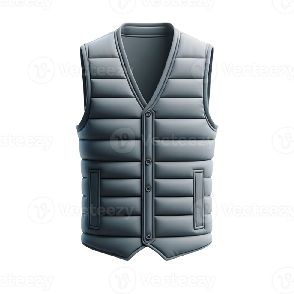 AI generated Isolated vest clothing item on a transparent background, PNG File Format