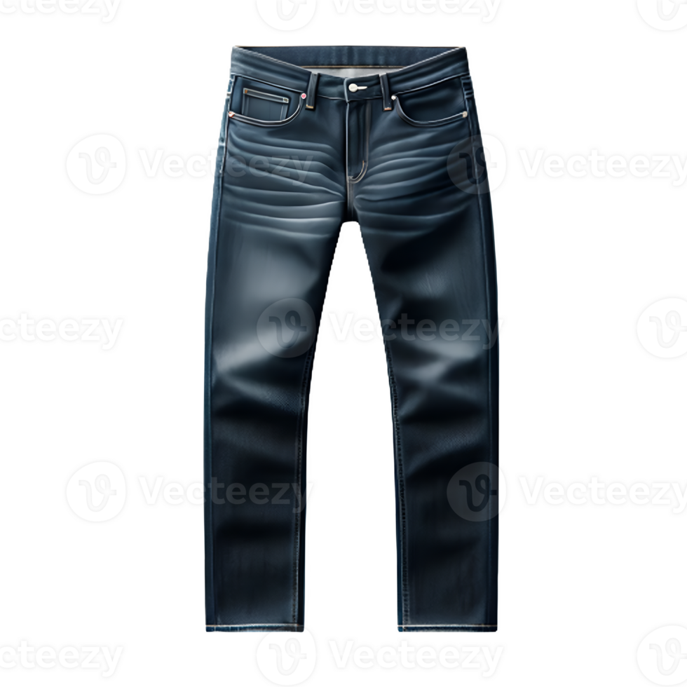 AI generated Isolated pair of jeans clothing item on a transparent background, PNG File Format
