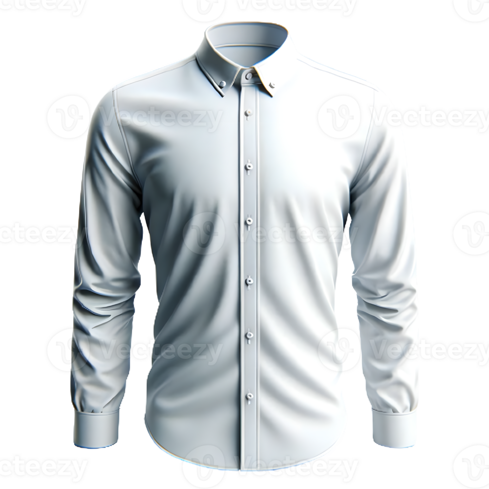 AI generated Isolated button-down shirt clothing item on a transparent background, PNG File Format