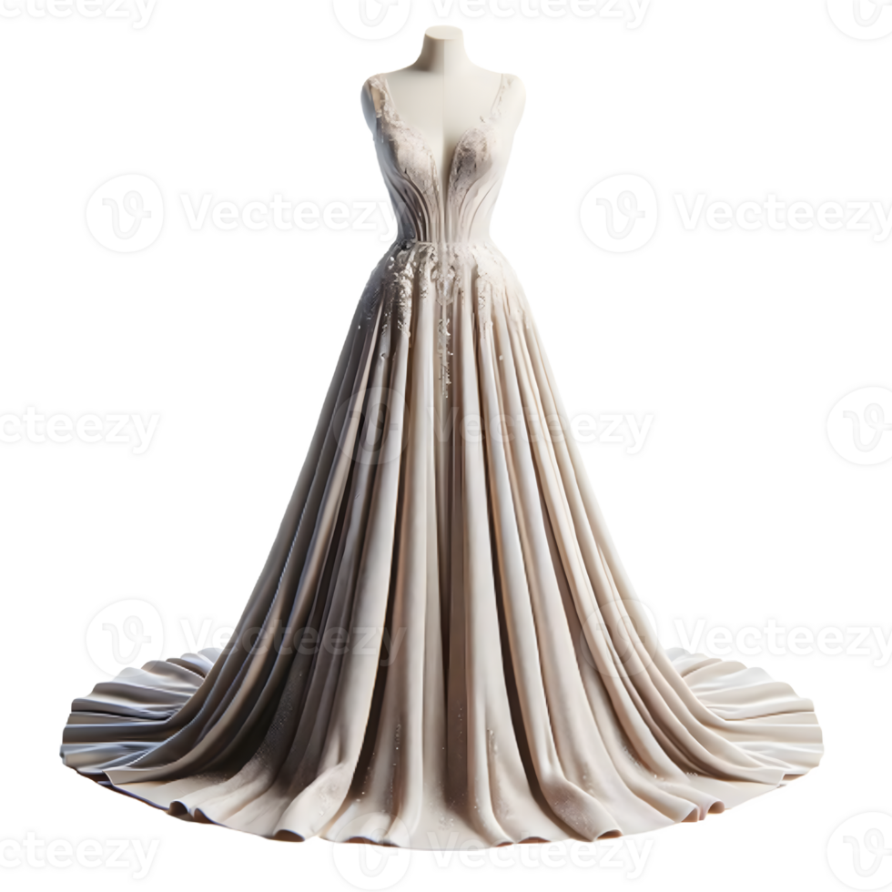 AI generated Isolated evening gown clothing item on a transparent background, PNG File Format