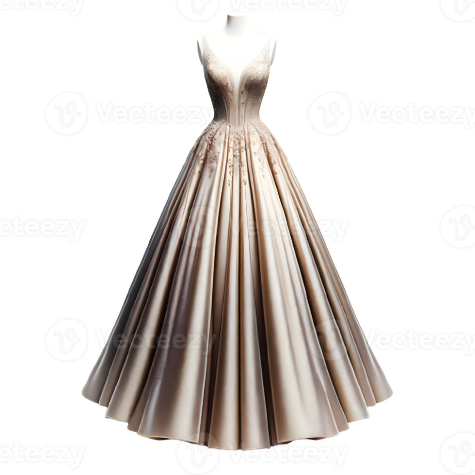 AI generated Isolated evening gown fashion piece of clothing on a transparent background, PNG File Format