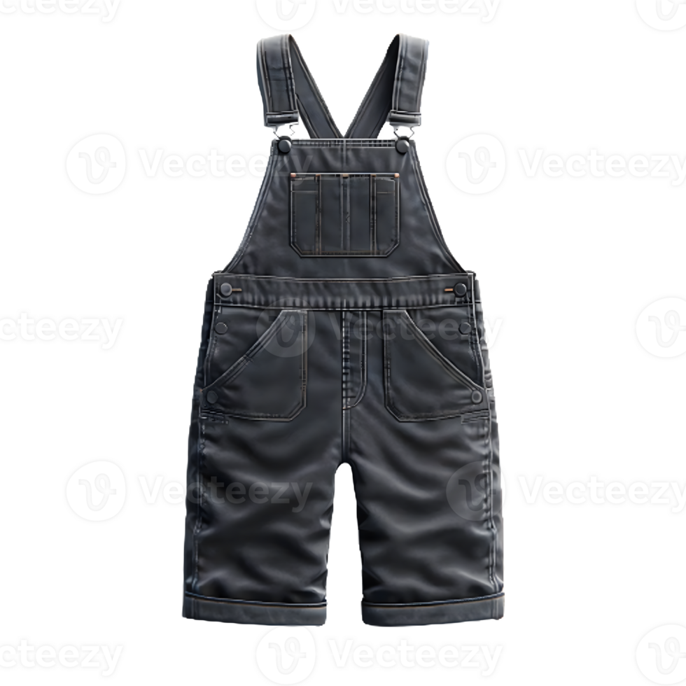 AI generated Isolated pair of overalls fashion piece of clothing on a transparent background, PNG File Format