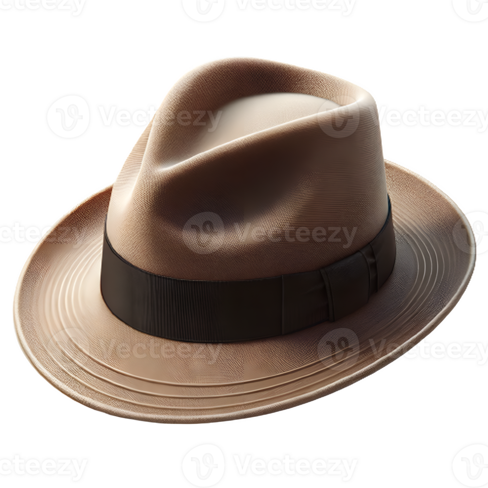 AI generated Isolated Fedora clothing item on a transparent background, PNG File Format