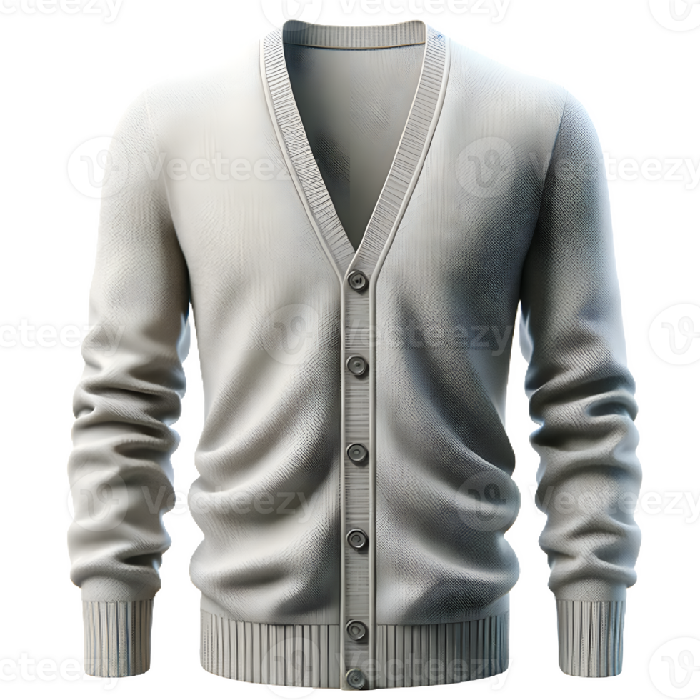 AI generated Isolated cardigan clothing item on a transparent background, PNG File Format