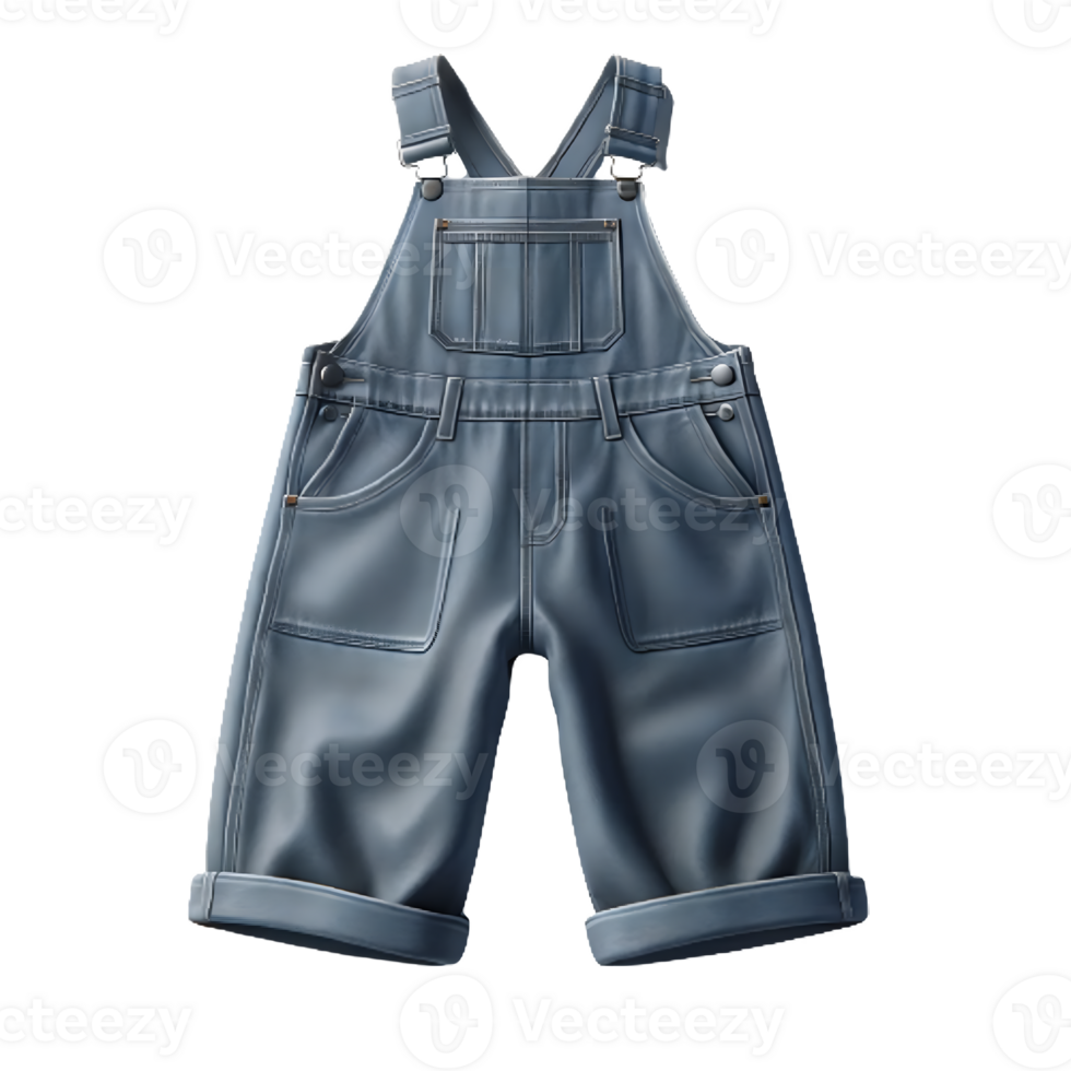 AI generated Isolated pair of overalls clothing item on a transparent background, PNG File Format