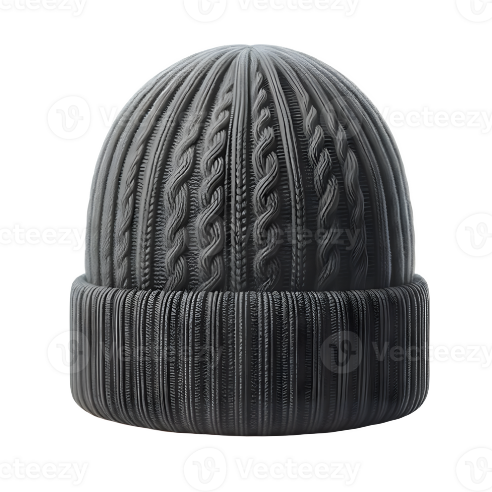 AI generated Isolated Beanie clothing item on a transparent background, PNG File Format