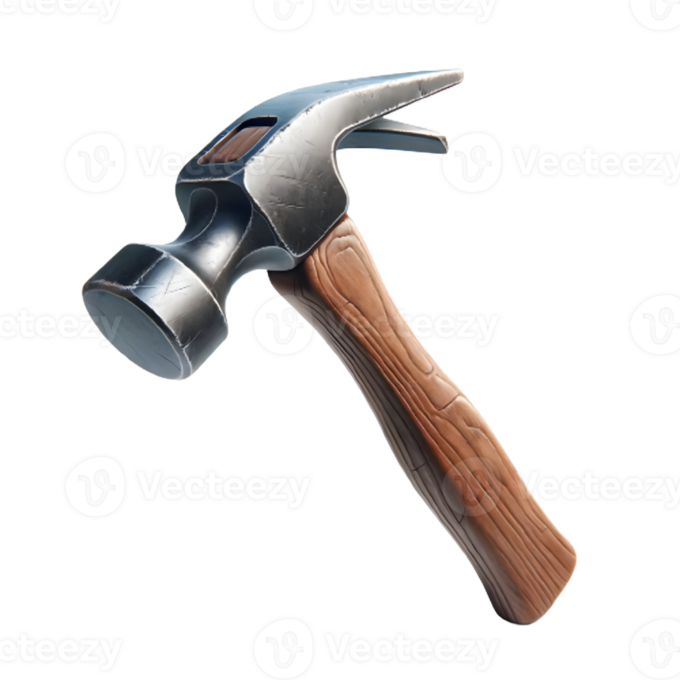 AI generated Isolated Hammer hardware tool on a transparent background, PNG File Format