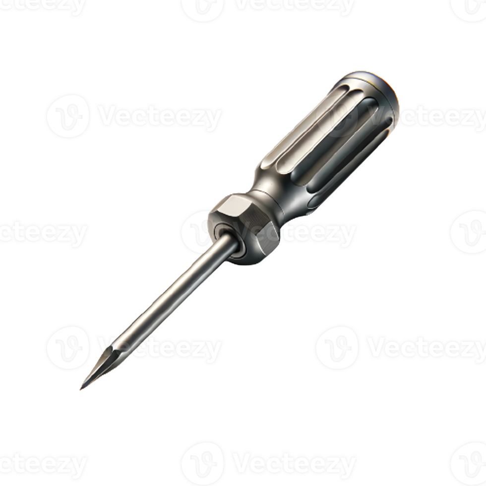 AI generated Isolated Flathead Screwdriver hardware tool on a transparent background, PNG File Format