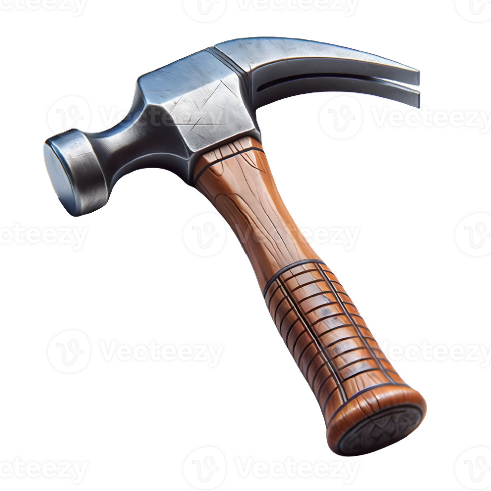 AI generated Isolated Claw Hammer hardware tool on a transparent background, PNG File Format