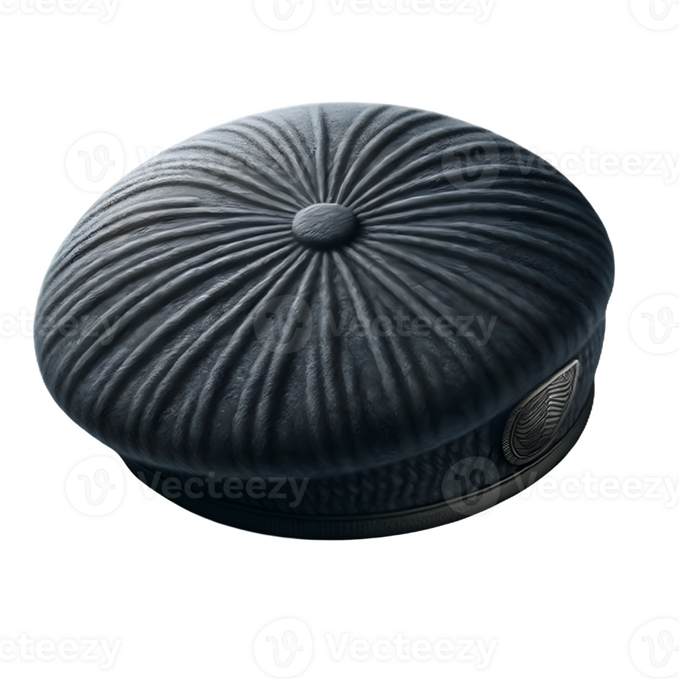 AI generated Isolated Beret clothing item on a transparent background, PNG File Format