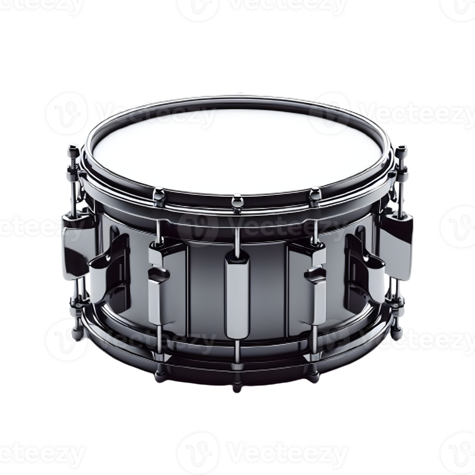 AI generated An isolated snare drum musical instrument cutout object on transparent background, PNG file