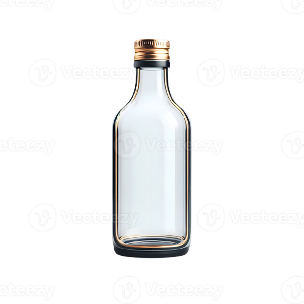 AI generated An isolated empty bottle cutout object on transparent background, PNG file