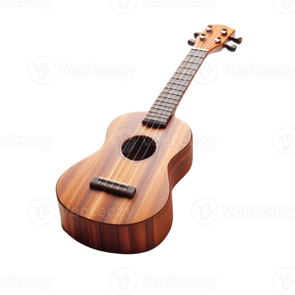 AI generated An isolated ukulele musical instrument cutout object on transparent background, PNG file