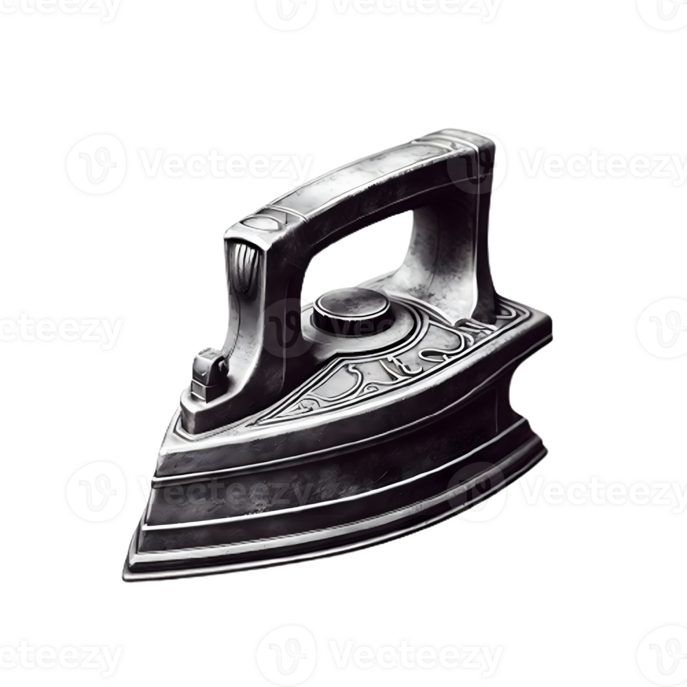 AI generated An isolated iron cutout object on transparent background, PNG file