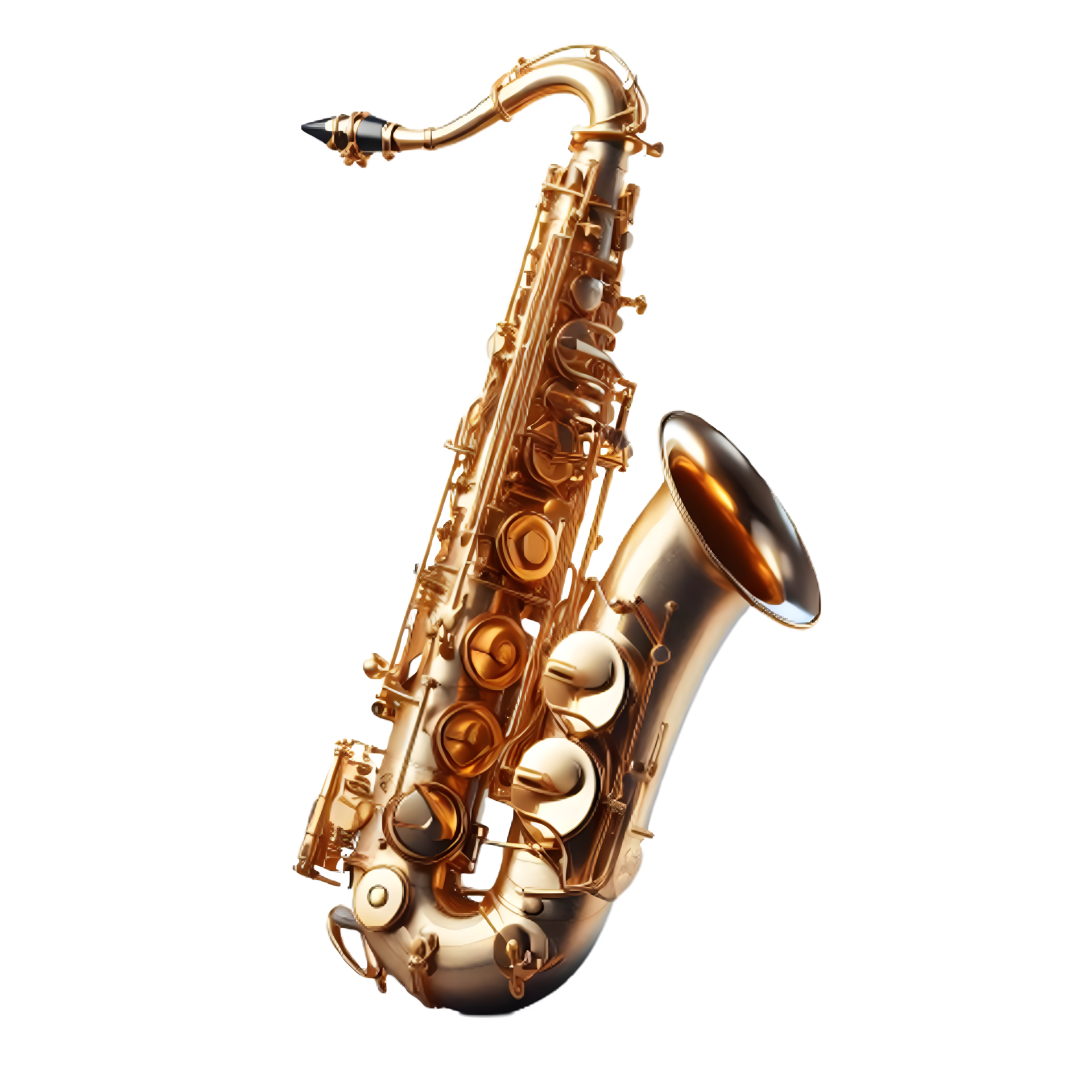 AI generated An isolated baritone saxophone musical instrument cutout