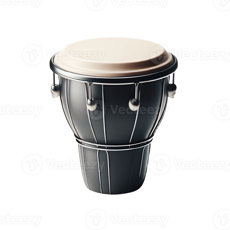 AI generated An isolated bongos musical instrument cutout object on transparent background, PNG file