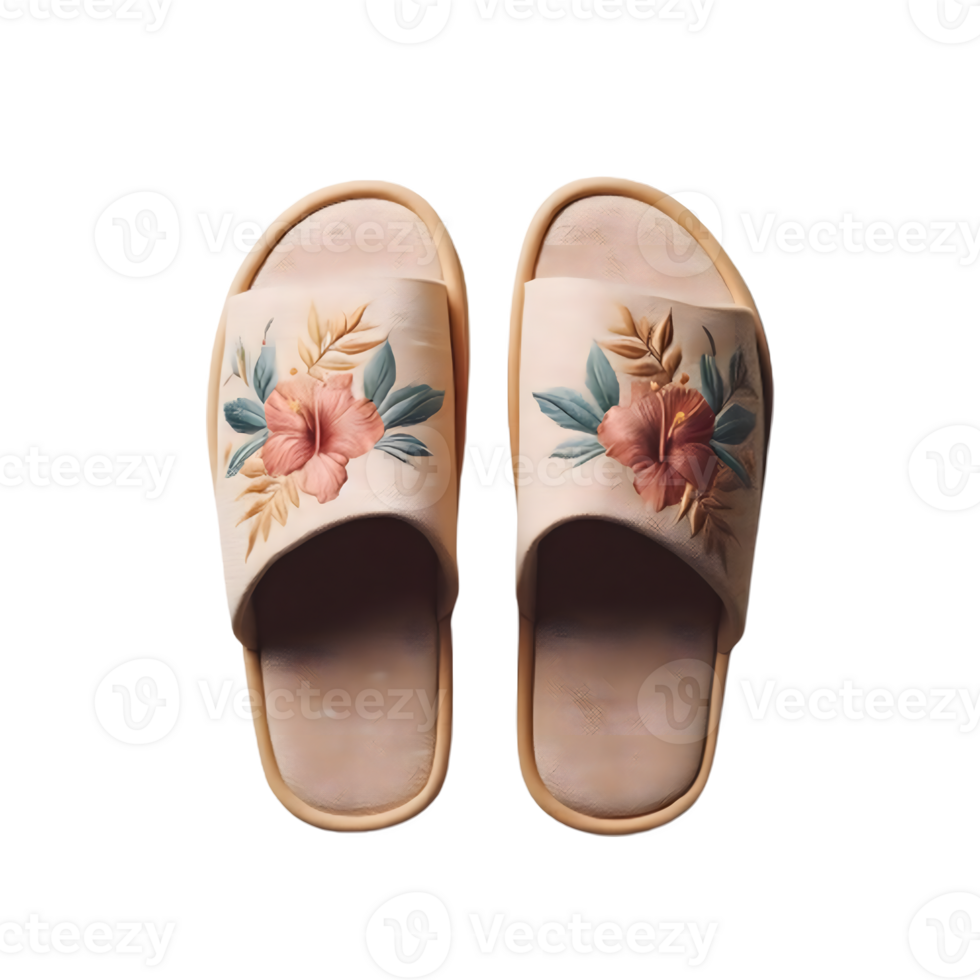 AI generated An isolated slippers cutout object on transparent background, PNG file