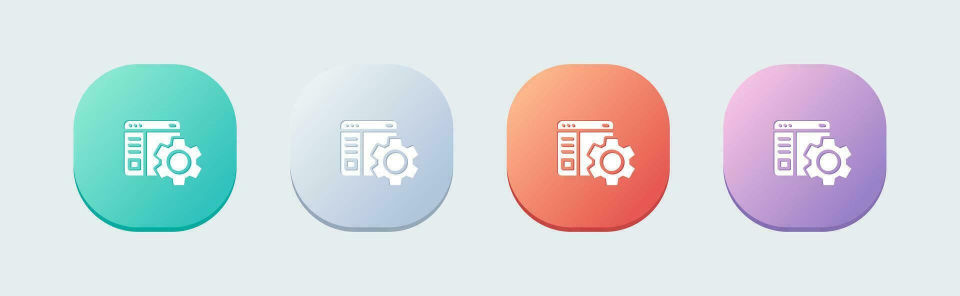 Configuration solid icon in flat design style. Setting signs vector illustration.