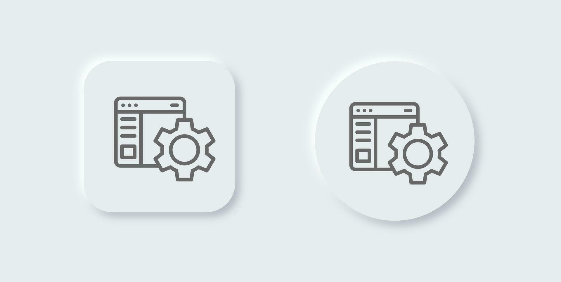 Configuration line icon in neomorphic design style. Setting signs vector illustration.