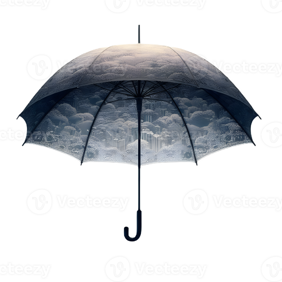 AI generated An isolated umbrella cutout object on transparent background, PNG file