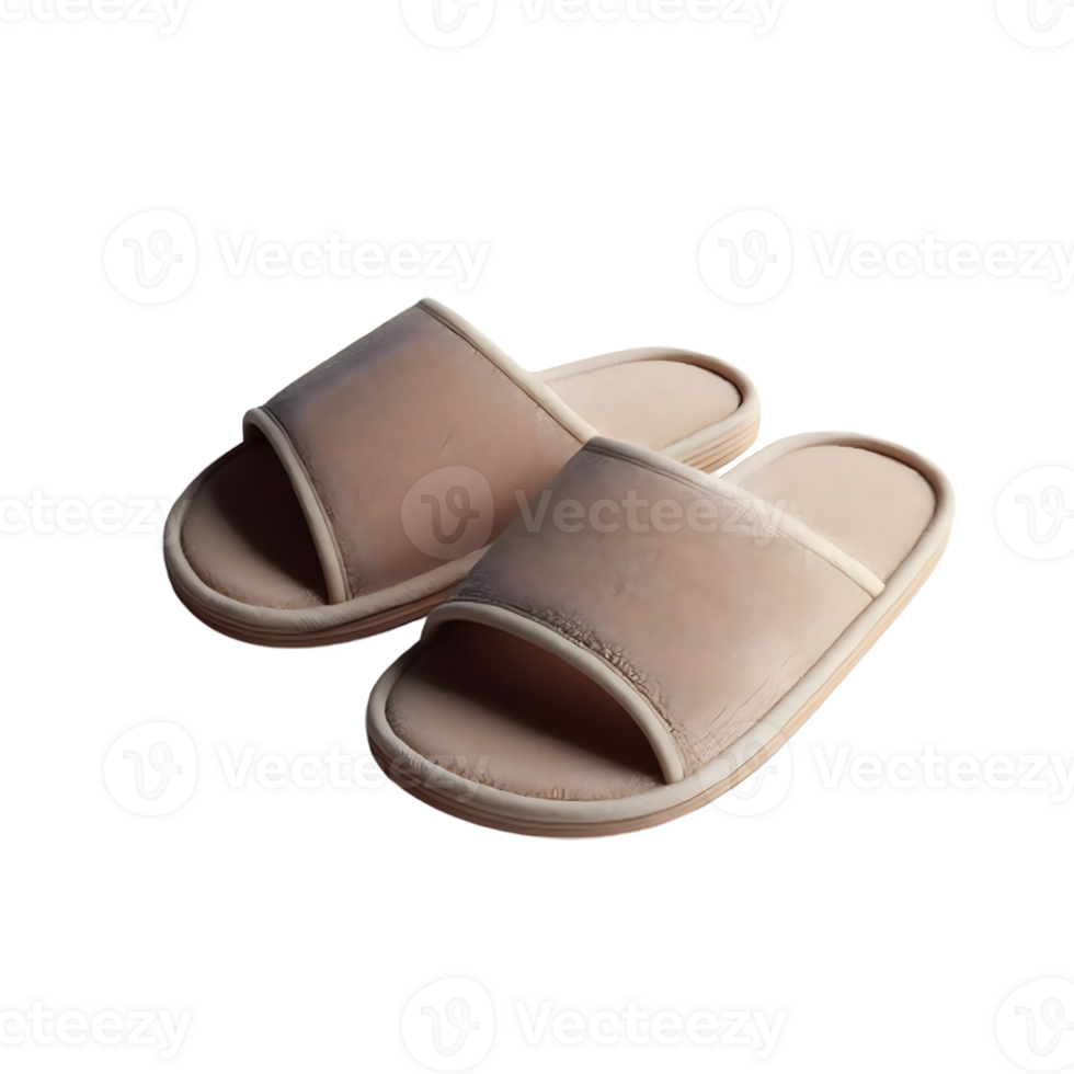 AI generated An isolated slippers cutout object on transparent background, PNG file