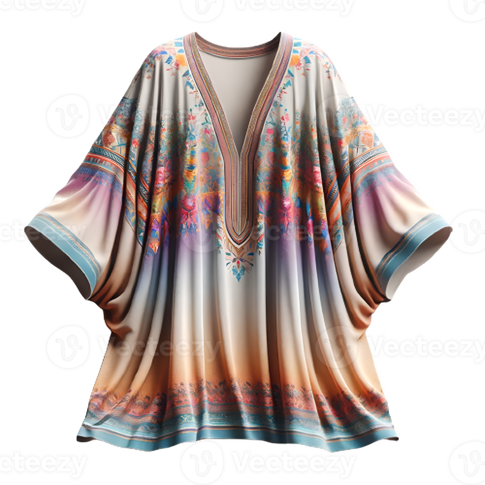 AI generated Isolated kaftan fashion piece of clothing on a transparent background, PNG File Format