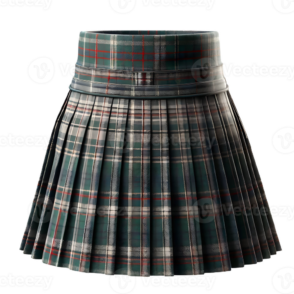 AI generated Isolated kilt fashion piece of clothing on a transparent background, PNG File Format