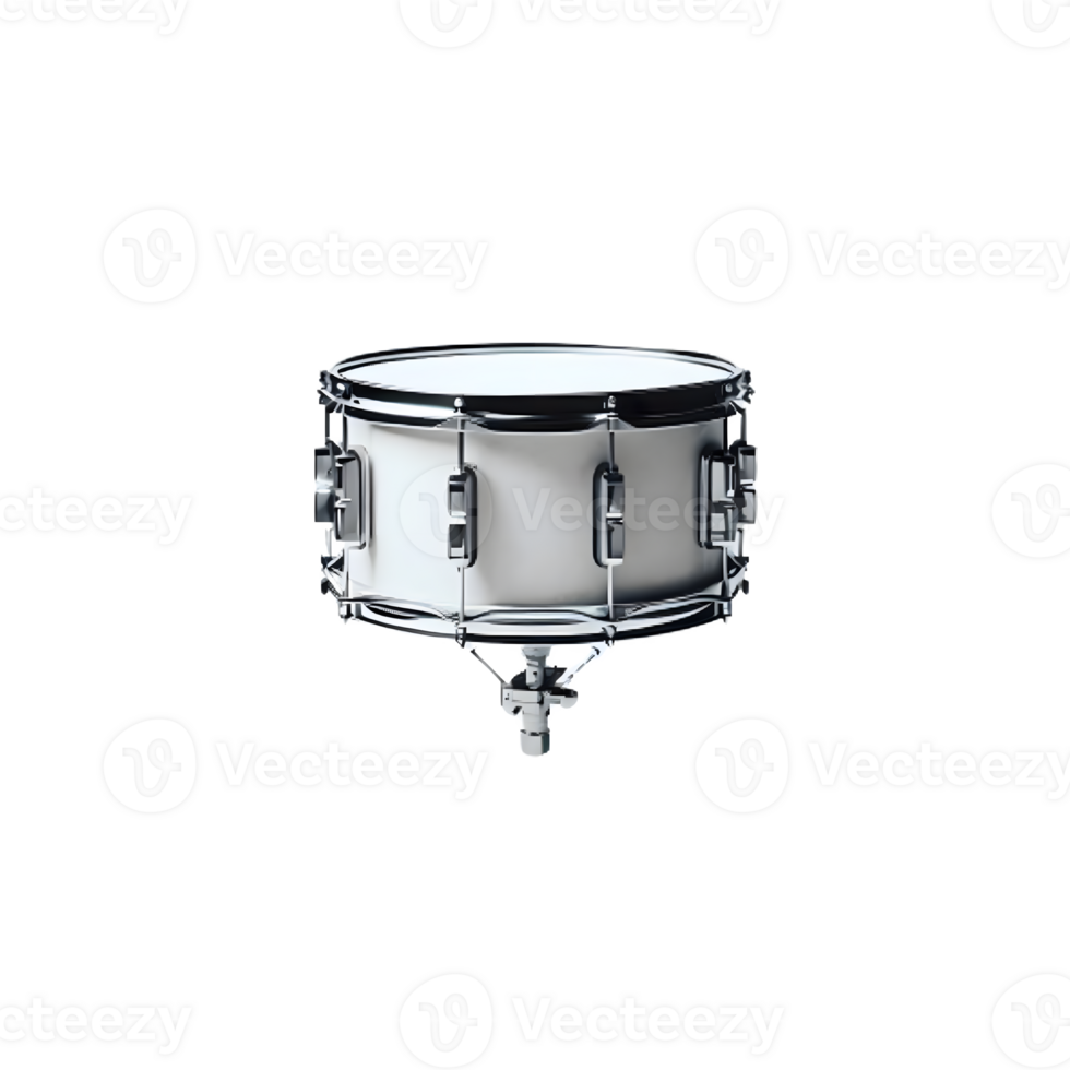 AI generated An isolated snare drum musical instrument cutout object on transparent background, PNG file