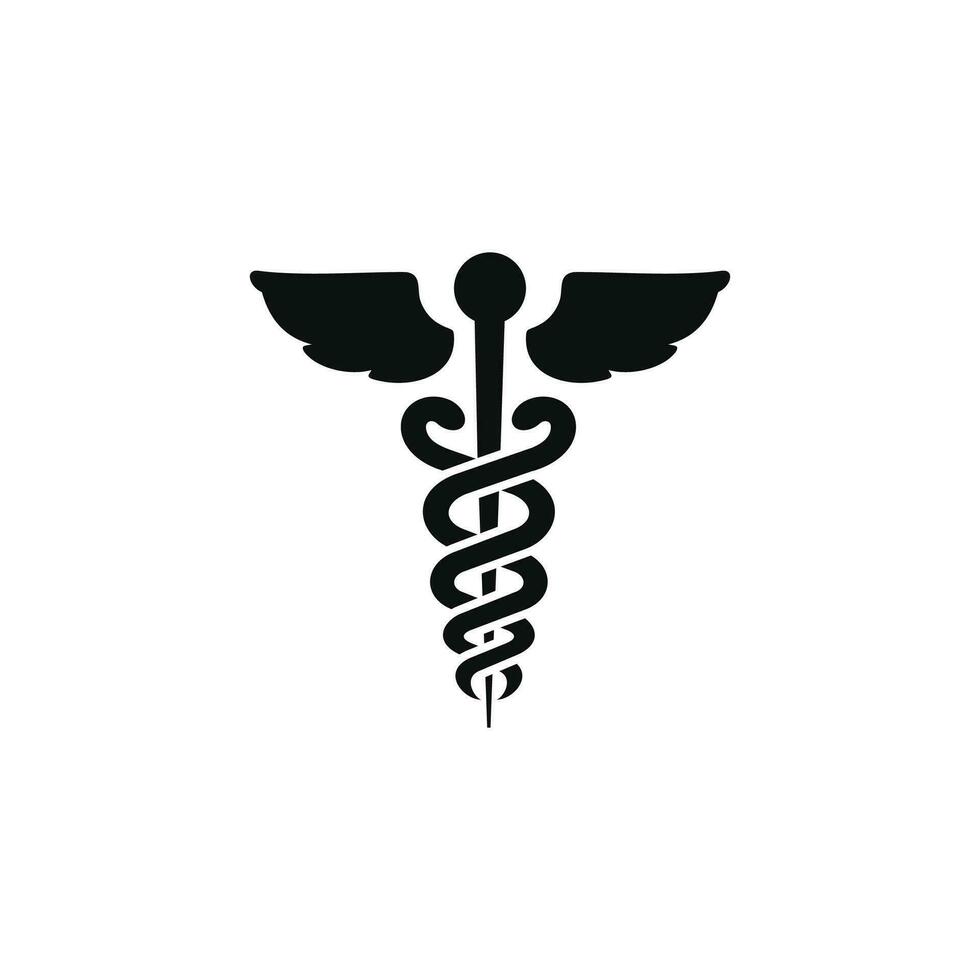 Caduceus medical icon isolated on white background vector