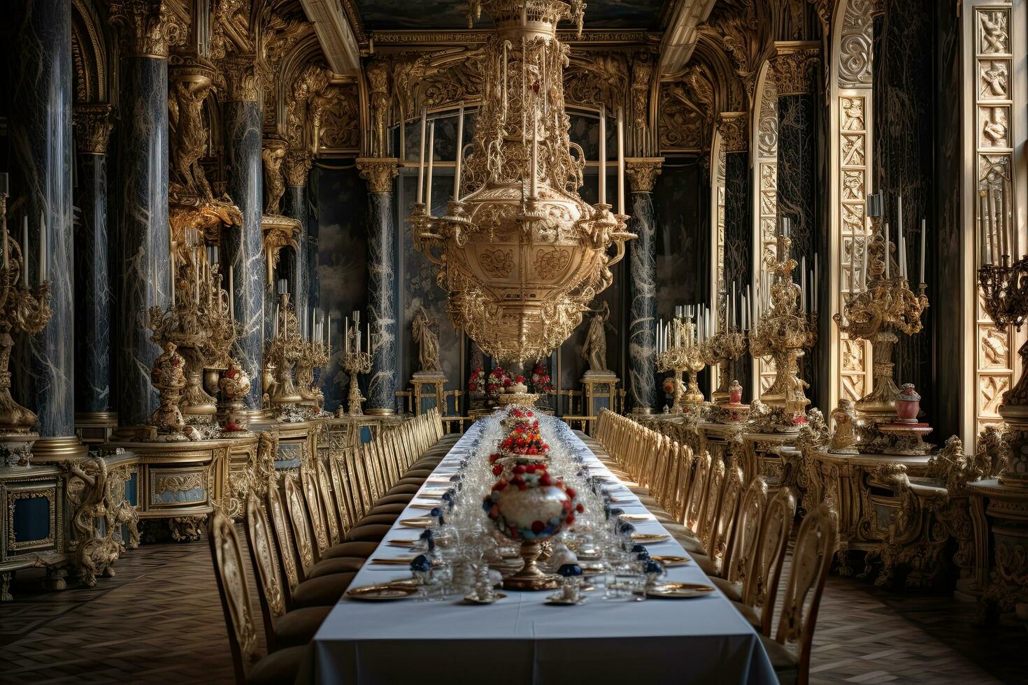 AI generated Luxury interior of the royal palace in Paris, France, AI Generated photo