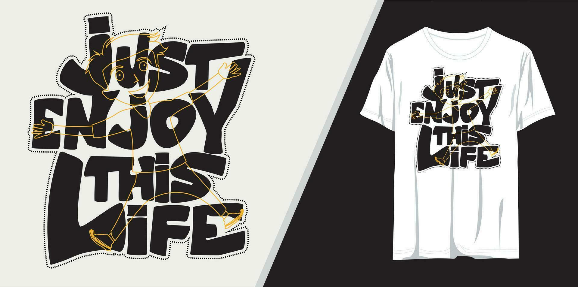 Just Enjoy This Life Typography t-shirt design. just enjoy this life motivational typography t shirt design. just enjoy this life motivational quotes t shirt design graphic vector. vector