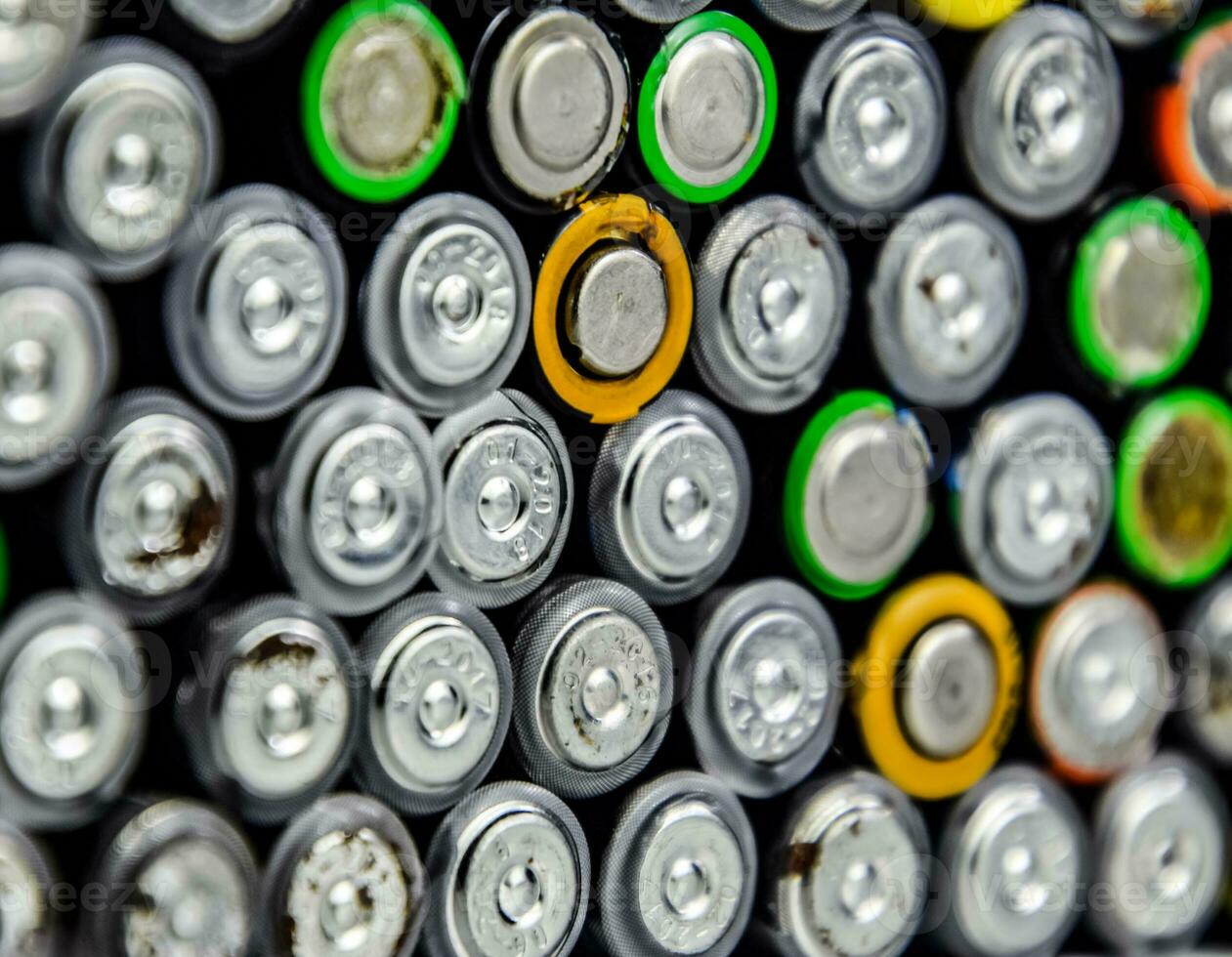 Salt and alkaline batteries, source of energy for portable technology. AAA and AA batteries photo