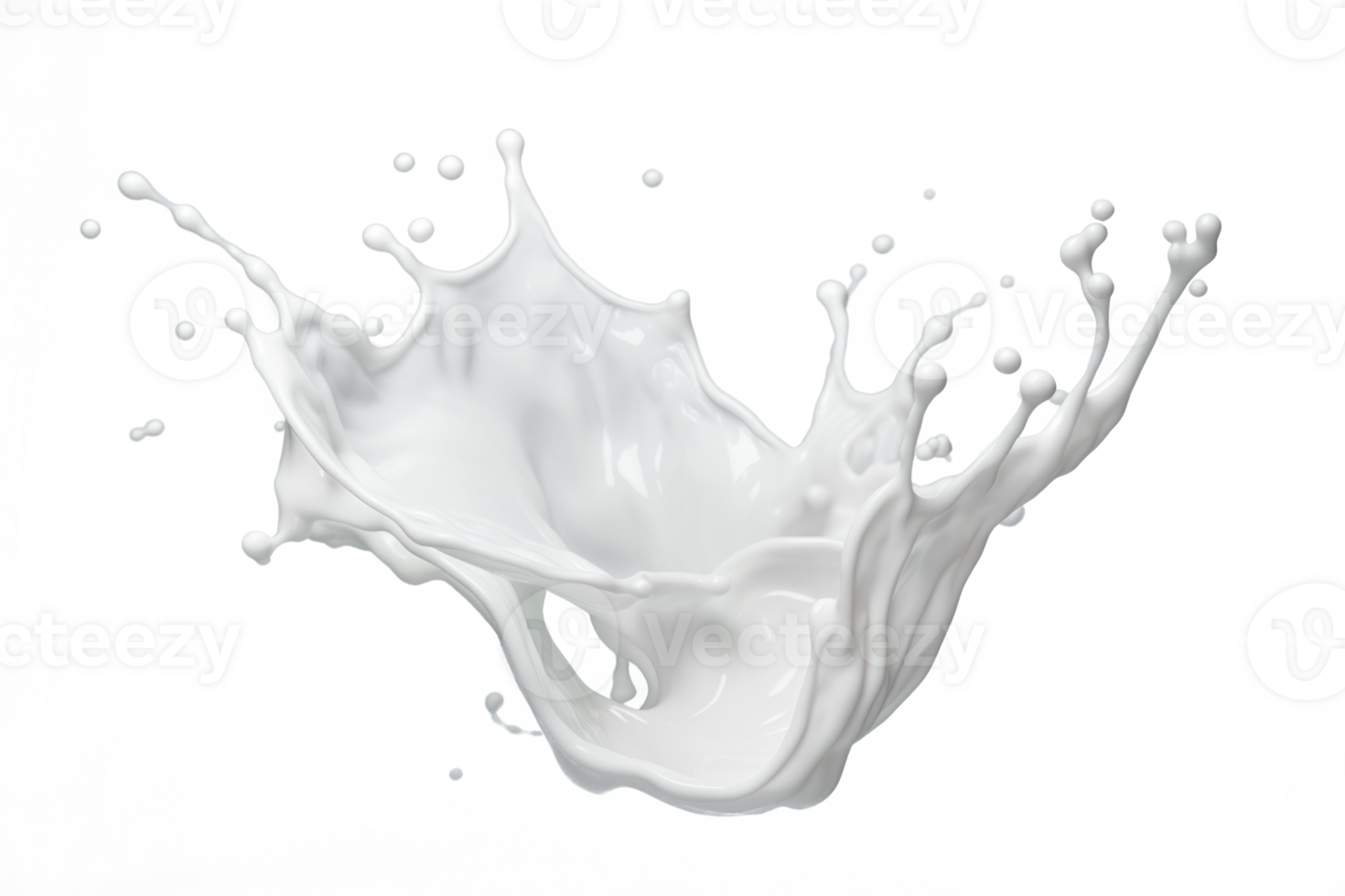 AI generated Milk drops and splashes isolated on transparent background. Abstract background with splashing white liquid png