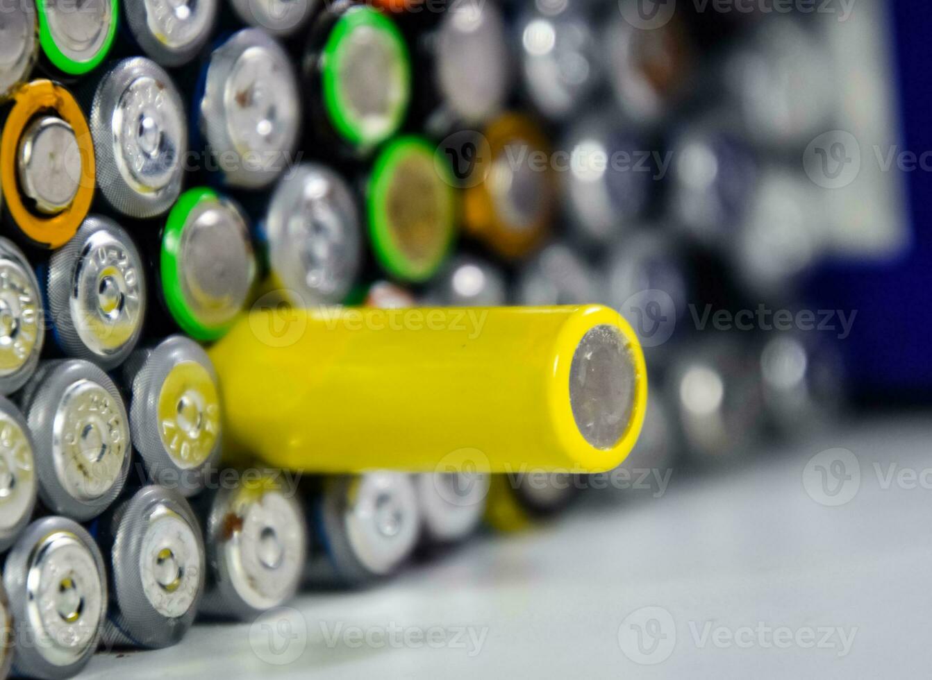 Salt and alkaline batteries, source of energy for portable technology. AAA and AA batteries photo