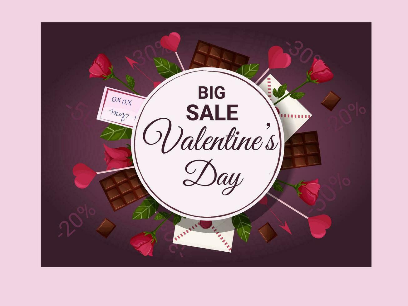 Valentine's day banner, vector illustration