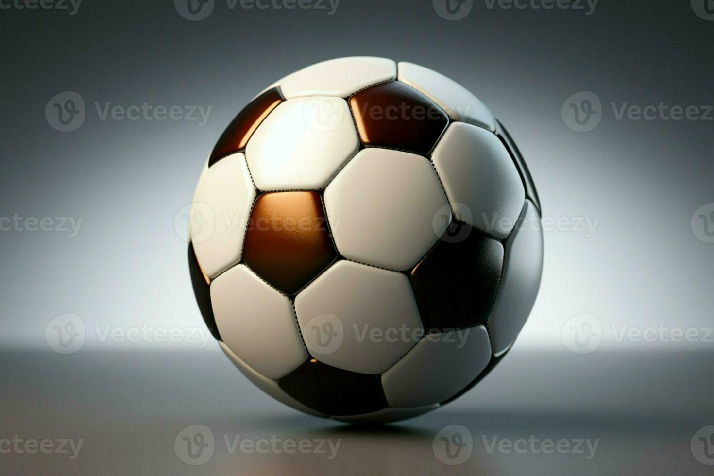 AI generated Soccer ball on a radiant light background evoking energy and excitement AI Generated photo