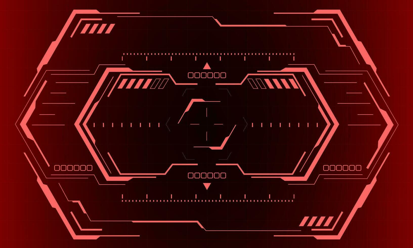 HUD sci-fi hexagon interface screen view hexagon geometric design virtual reality futuristic technology creative display on red vector