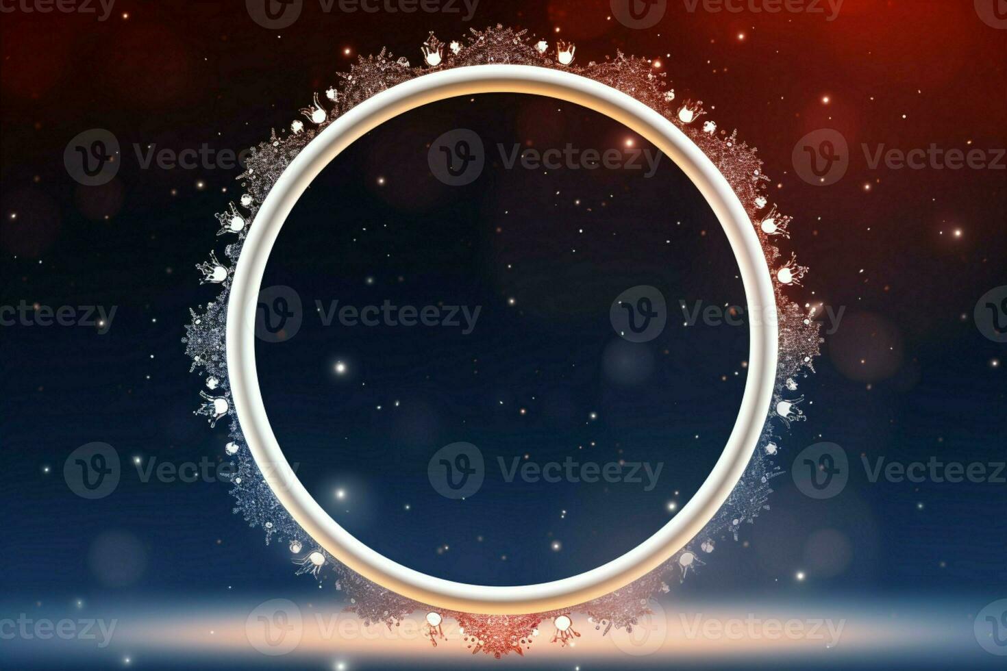 AI generated 3D circle frame a beautiful backdrop to celebrate Merry Christmas and Happy New Year AI Generated photo