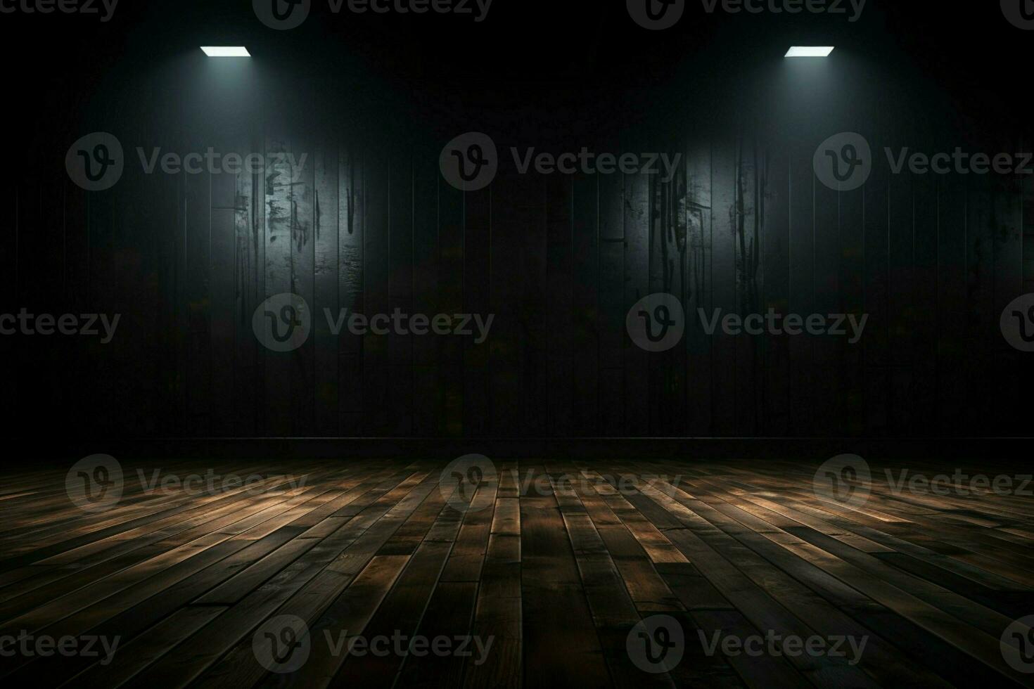 AI generated Spooky scene Mysterious Halloween atmosphere with chilling wooden planks backdrop AI Generated photo