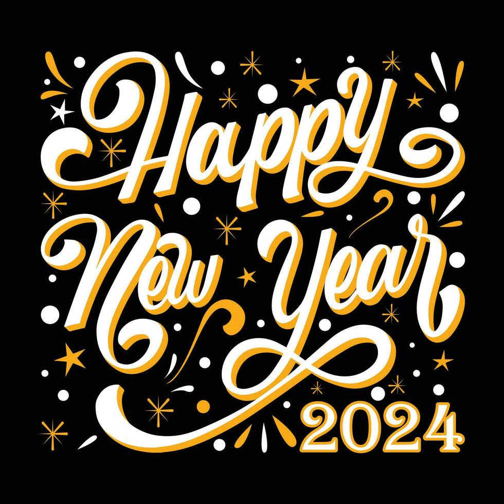 Happy New Year T-shirt Fashion Design vector