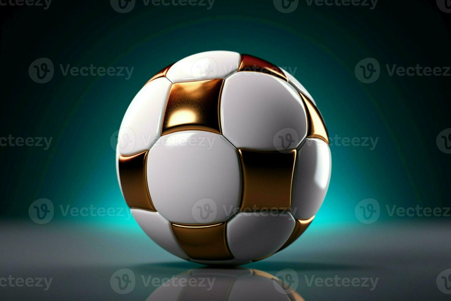 ai generado fútbol pelota en un radiante ligero antecedentes evocando energía y emoción ai generado foto