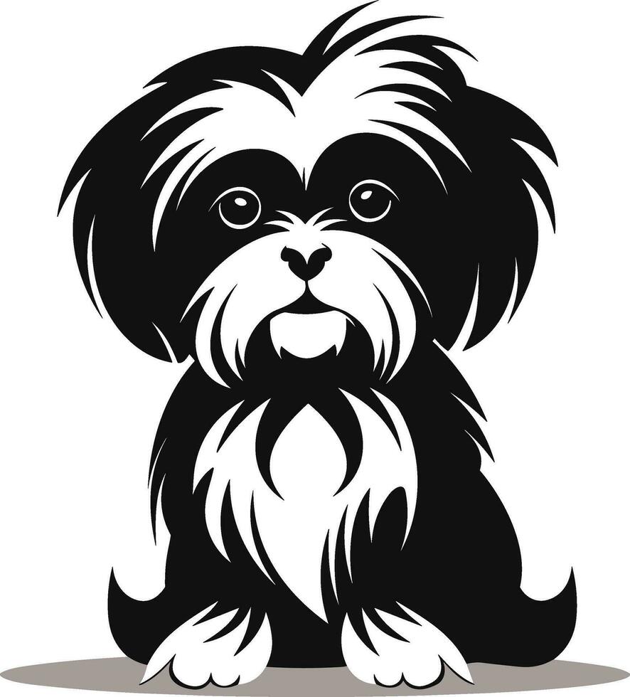 silueta personaje shih tzu perro, linda logo. vector