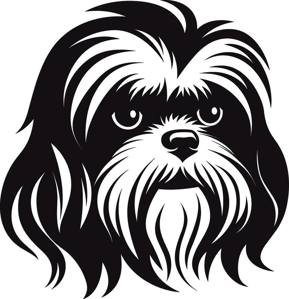 silhouette character shih tzu dog, cute logo. vector