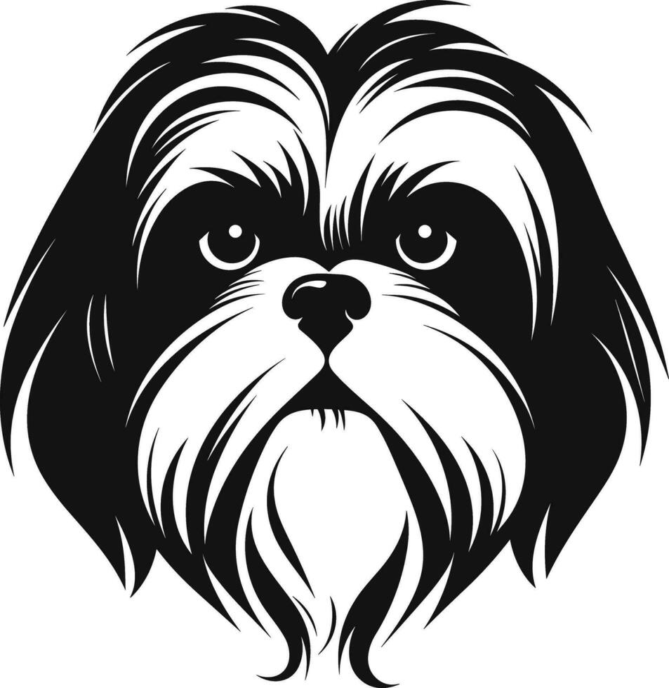 silhouette character shih tzu dog, cute logo. vector