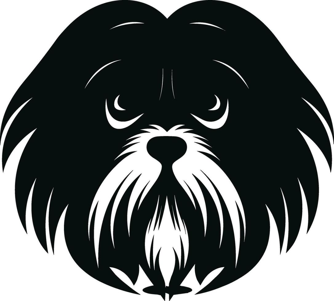 silhouette character shih tzu dog, cute logo. vector