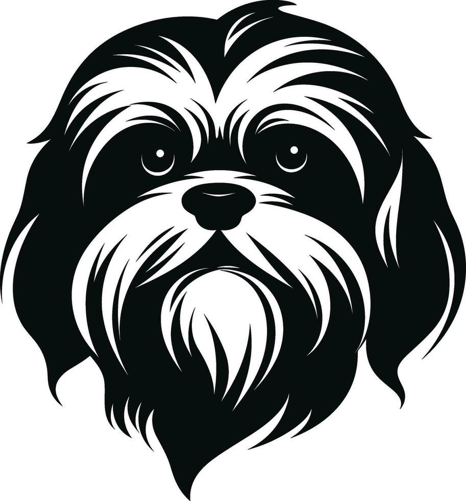 silhouette character shih tzu dog, cute logo. vector