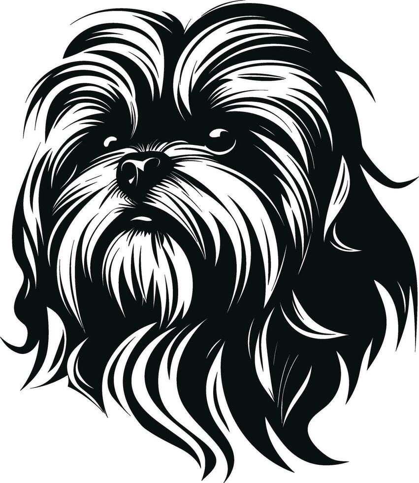 silhouette character shih tzu dog, cute logo. vector