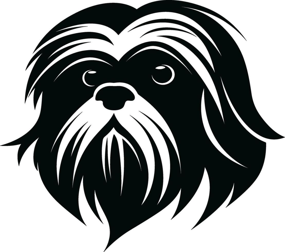 silhouette character shih tzu dog, cute logo. vector